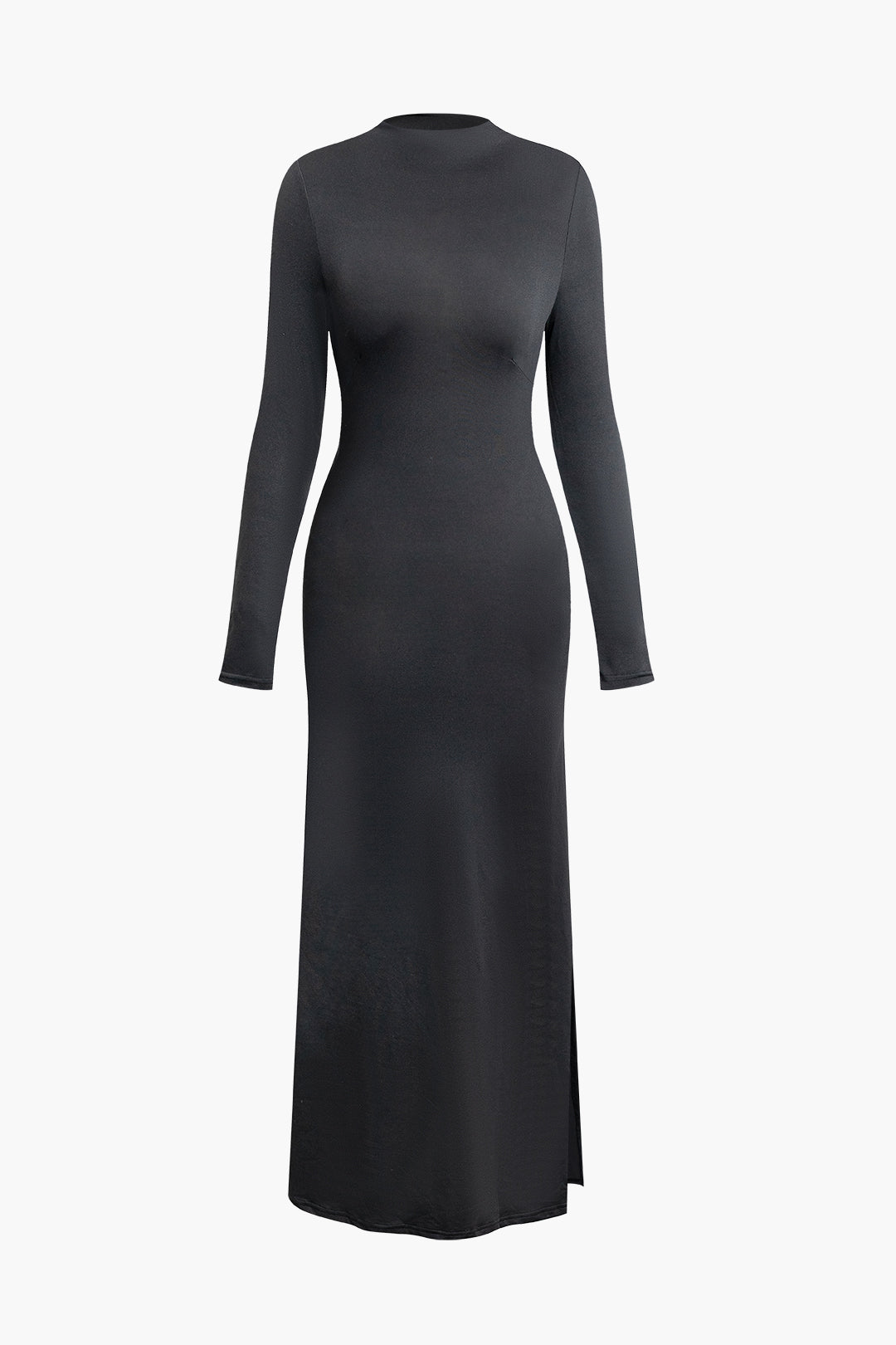 Chic Backless Slit Long Sleeve Maxi Dress for Y2K Fashion and Coquette Aesthetic