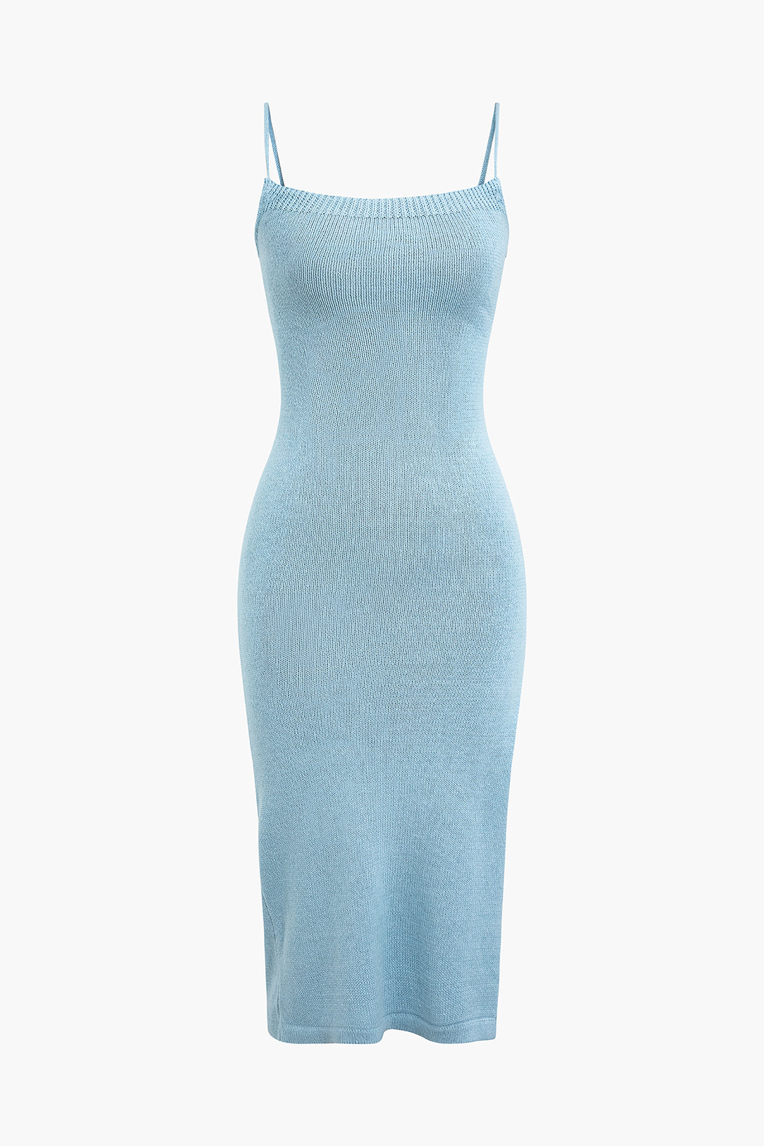 Chic Braided Tie Slip Slit Knit Midi Dress for Y2K Aesthetic and Coquette Style