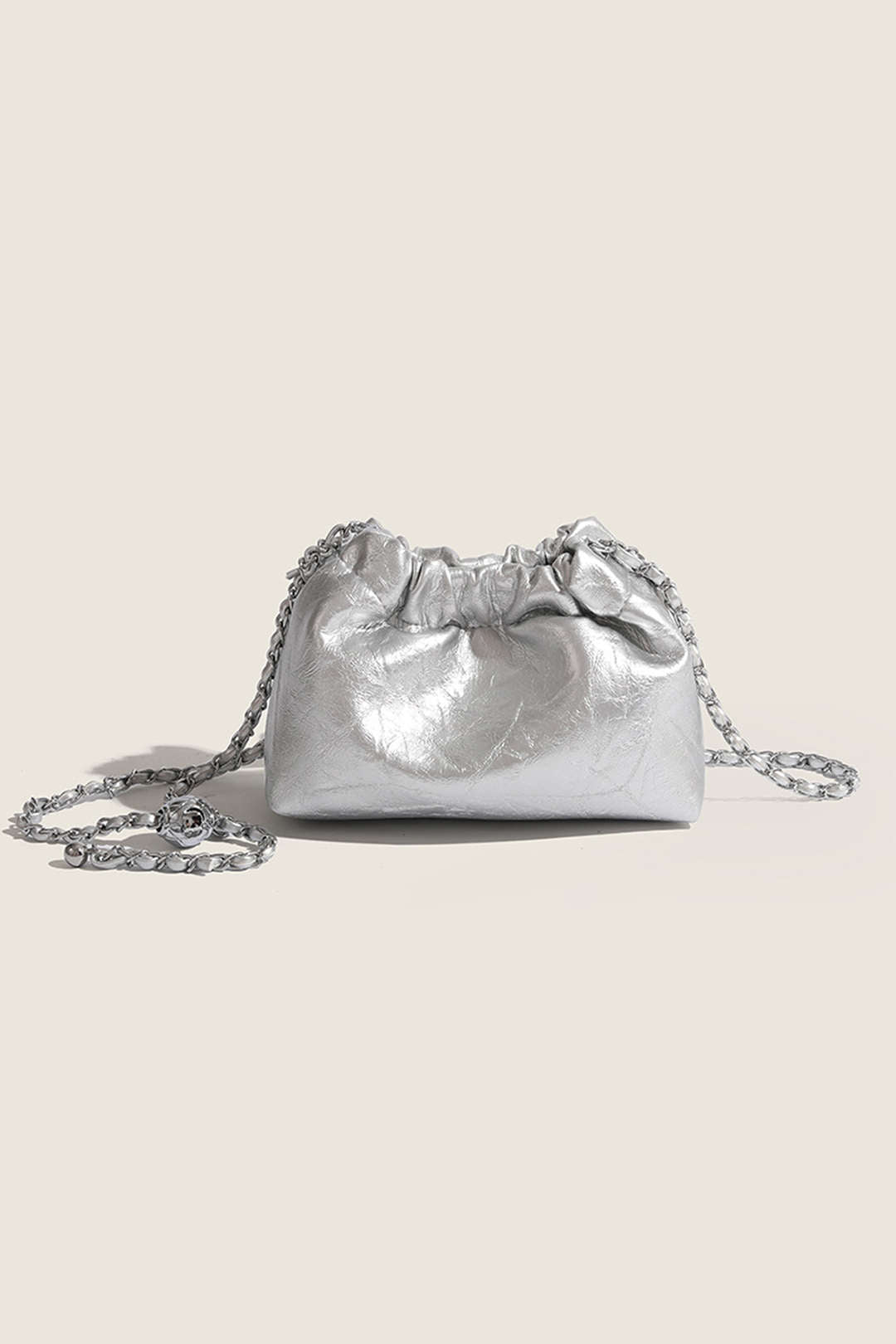 Chic Chain Handle Faux Leather Clutch Bag for Y2K Fashion and Coquette Aesthetic Styles