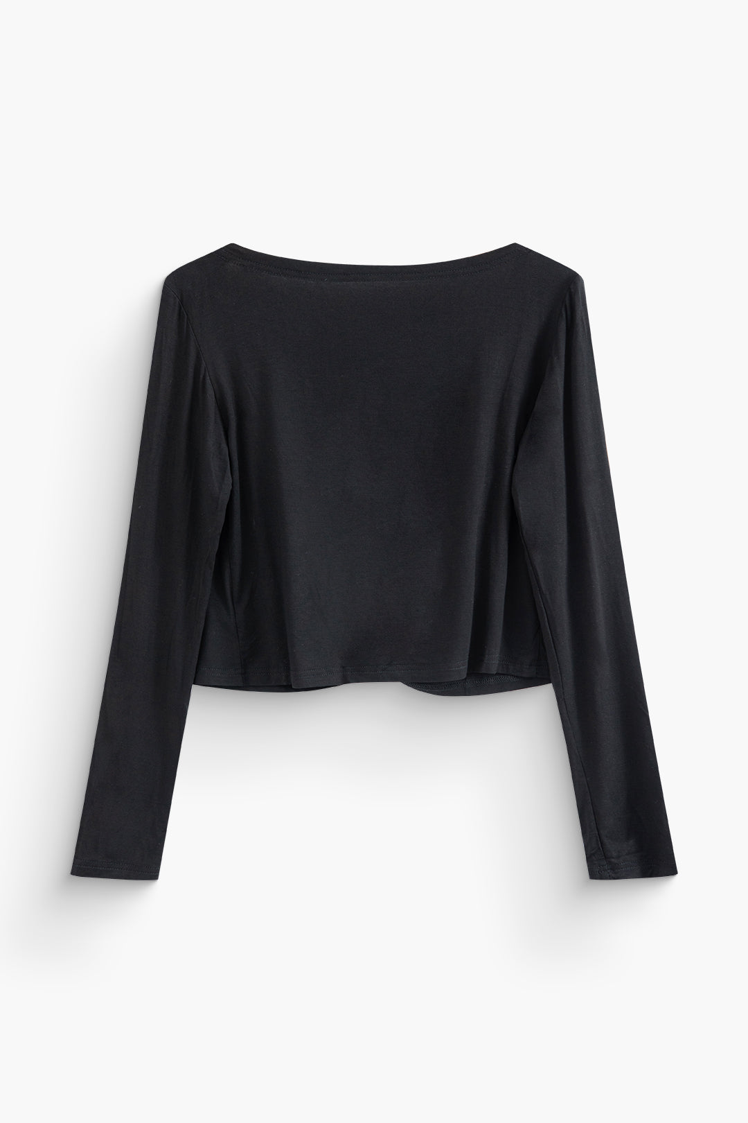 Chic Deep-V Cowl Neck Long Sleeve Crop Top for Y2K Aesthetic Outfits and Coquette Style