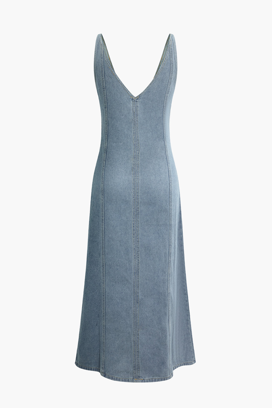 Chic Denim V-Neck Sleeveless Maxi Dress for Effortless Y2K Style and Aesthetic Outfits