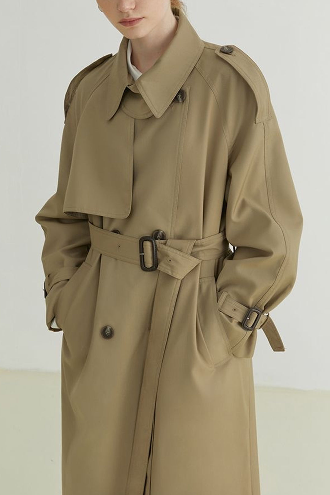 Chic Double Breasted Belted Trench Coat for Y2K Fashion and Coquette Aesthetic Styles