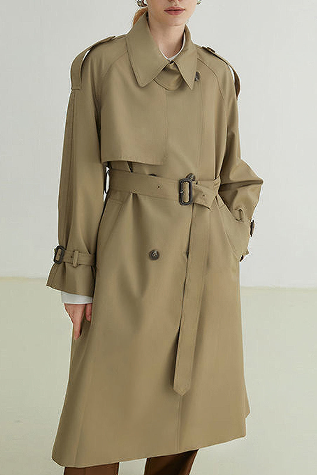 Chic Double Breasted Belted Trench Coat for Y2K Fashion and Coquette Aesthetic Styles