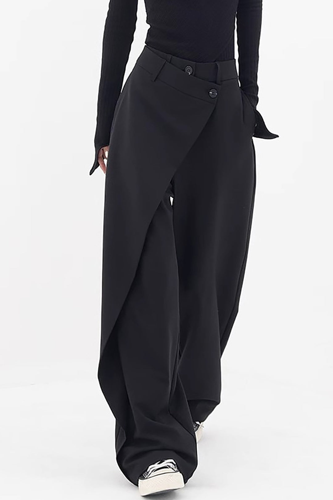 Chic Draped Wrap Straight Leg Suit Pants for Effortless Y2K Aesthetic Style