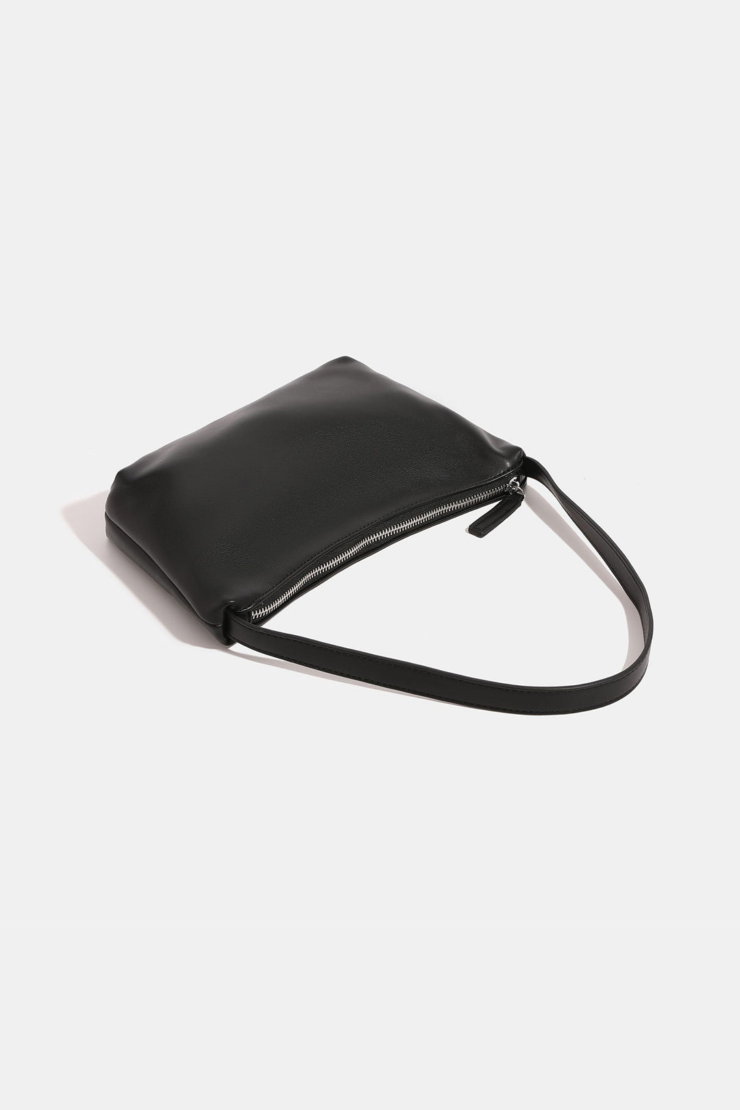 Chic Faux Leather Zip Shoulder Bag for Y2K Fashion and Coquette Aesthetic Outfits