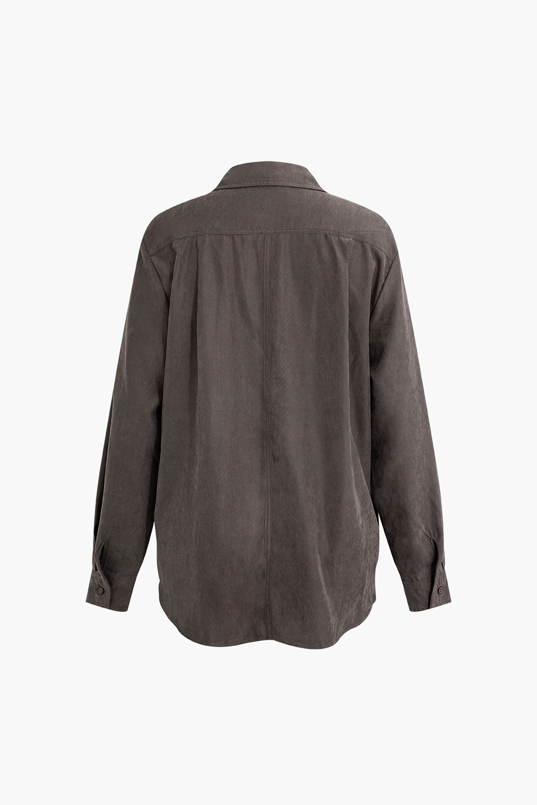 Chic Flap Pocket Button-Up Long Sleeve Shirt for Y2K Aesthetic Outfits and Grunge Style