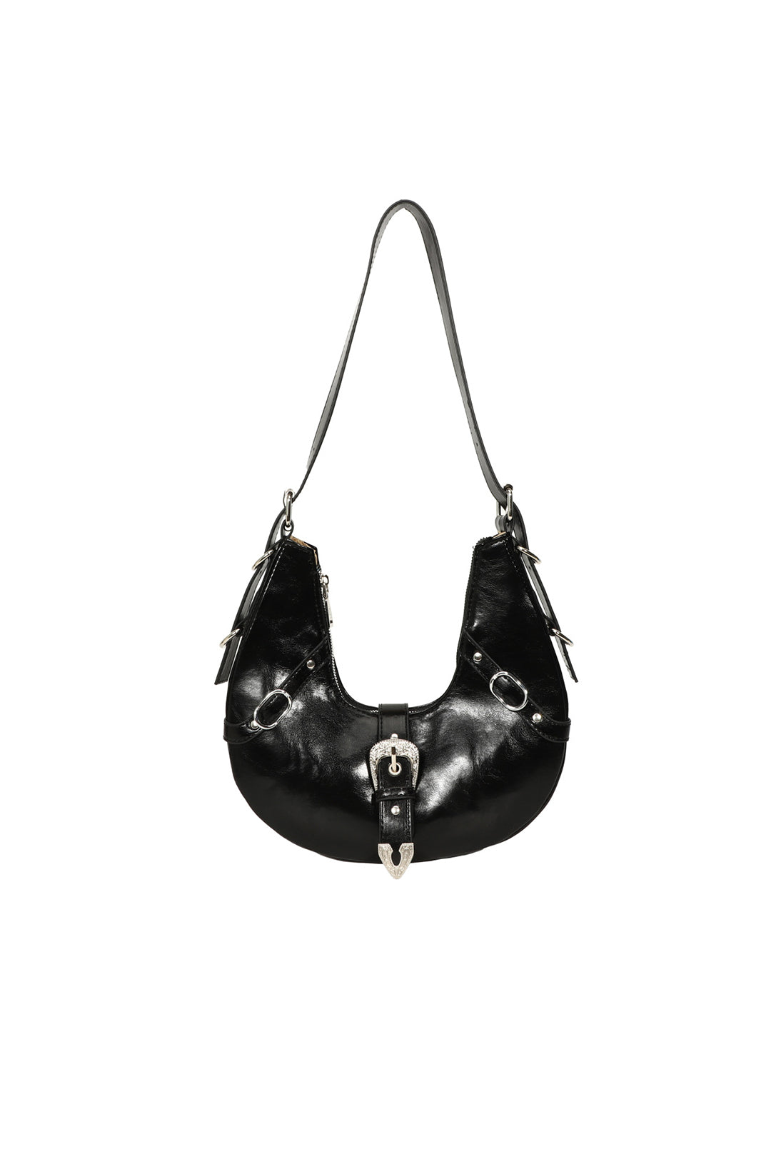 Chic Leather Belted Shoulder Bag for Y2K Fashion Lovers and Coquette Aesthetic Enthusiasts