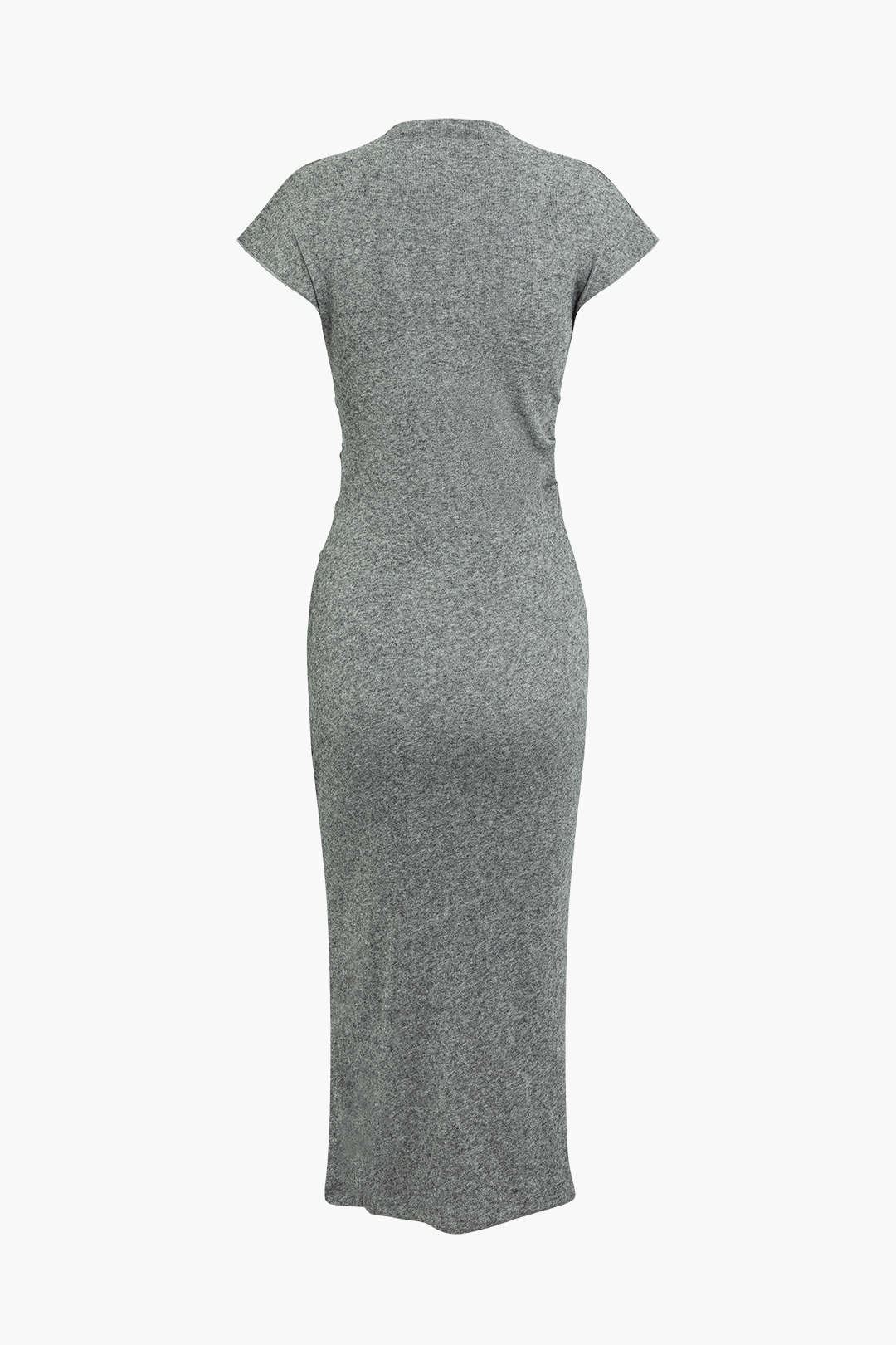 Chic Mock Neck Ruched Knit Maxi Dress for Y2K Aesthetic and Coquette Style