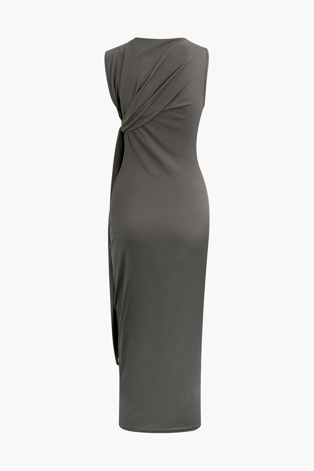 Chic Mock Neck Wrap Knot Sleeveless Midi Dress for Y2K Aesthetic and Coquette Style