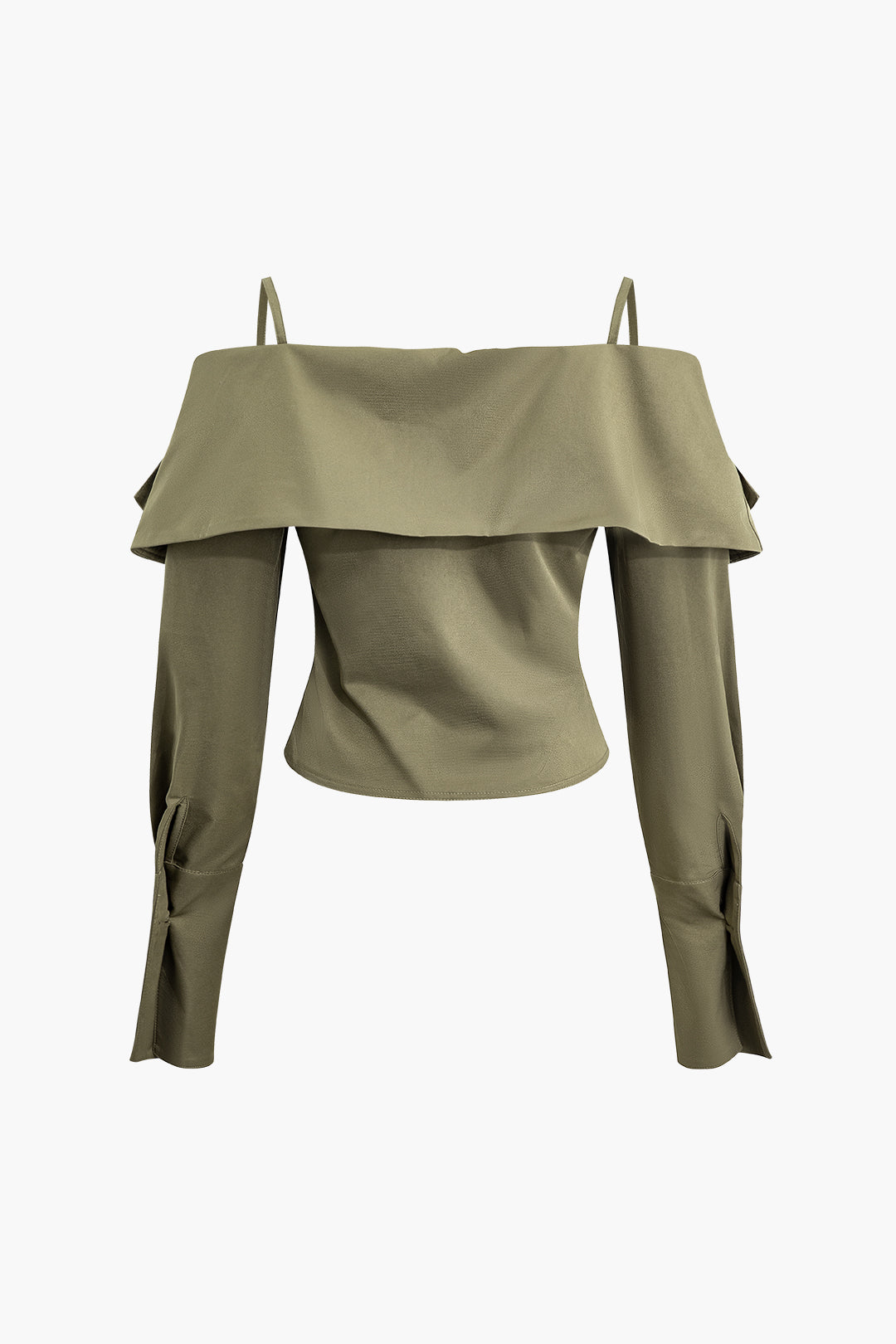 Chic Off Shoulder Button-Up Long Sleeve Crop Top for Y2K Fashion Lovers