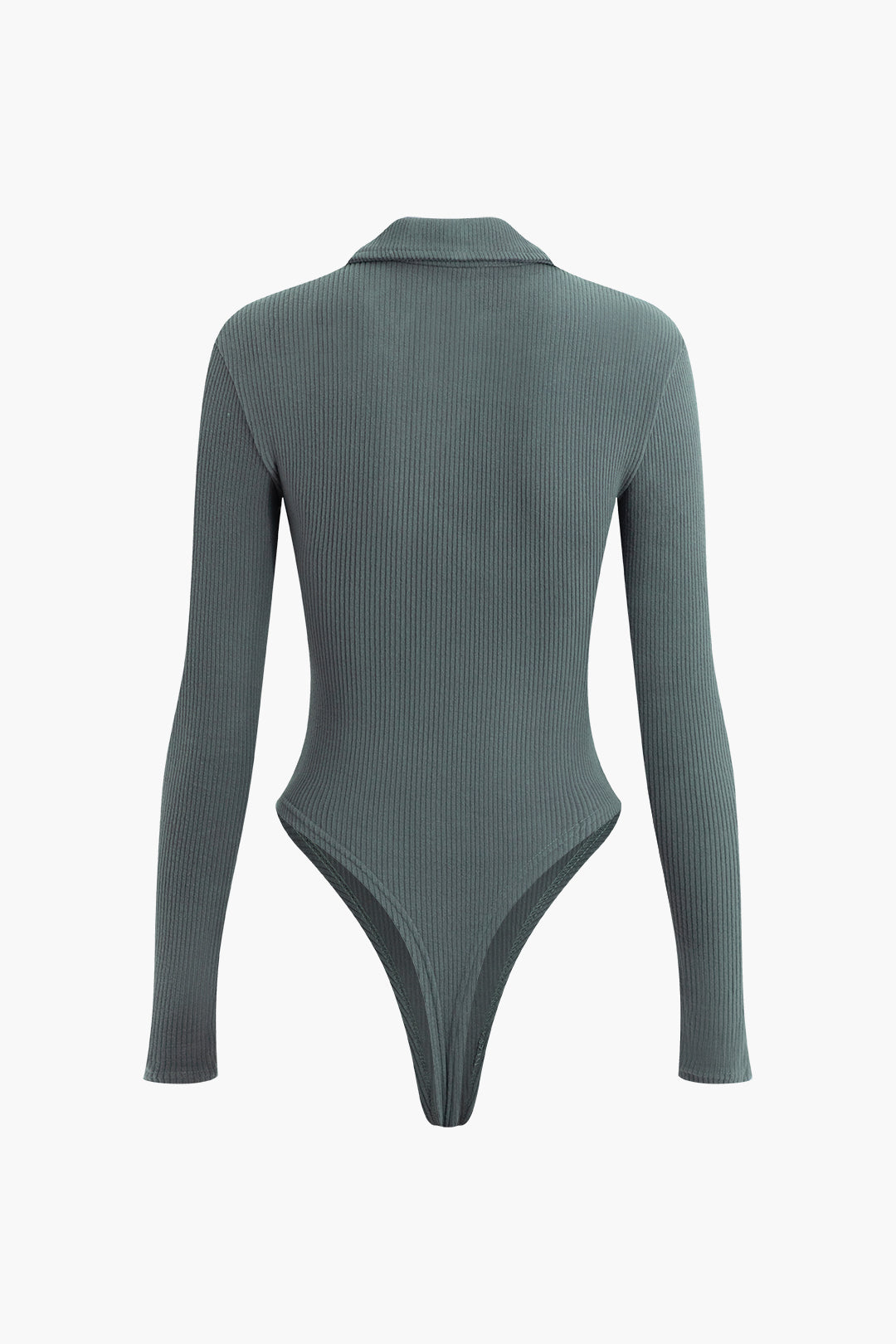 Chic Open Collar Long Sleeve Bodysuit for Y2K Fashion and Coquette Aesthetic Outfits