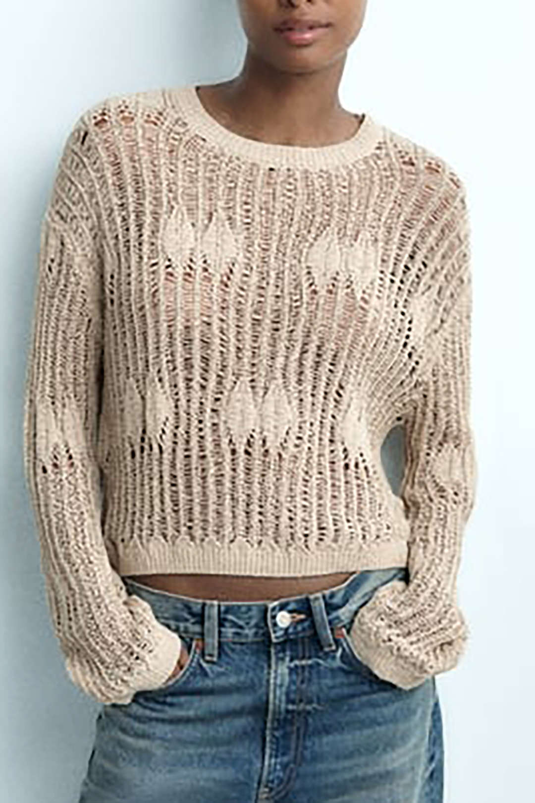 Chic Open Knit Pullover Cover-Up Top for Y2K Fashion and Coquette Aesthetic Styles