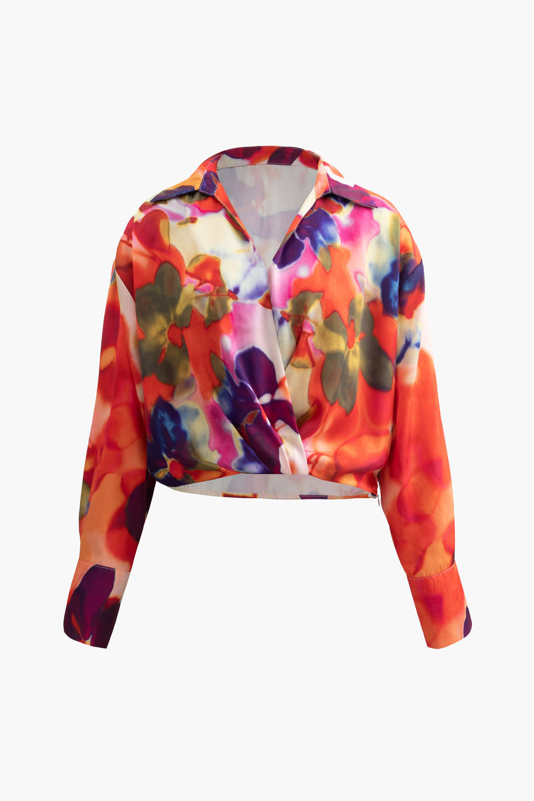 Chic Printed Satin Blouse for Y2K Fashion Lovers - Perfect for Coquette and Grunge Aesthetics