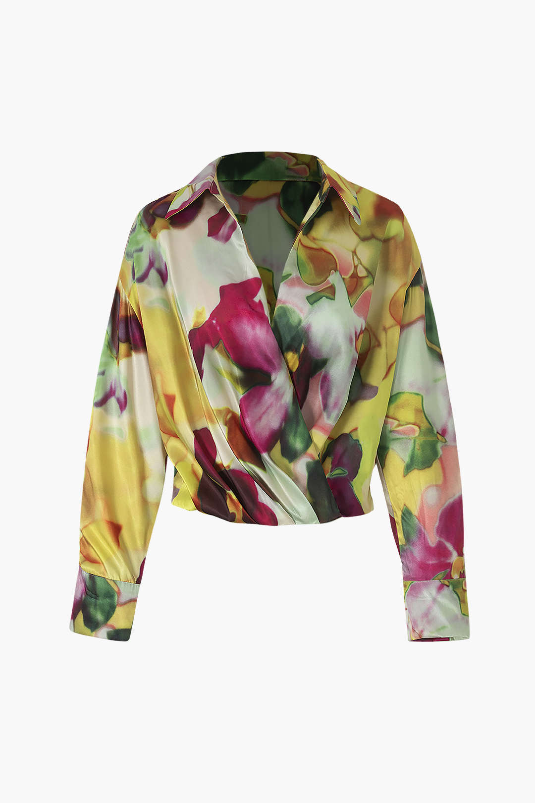 Chic Printed Satin Blouse for Y2K Fashion Lovers - Perfect for Coquette and Grunge Aesthetics