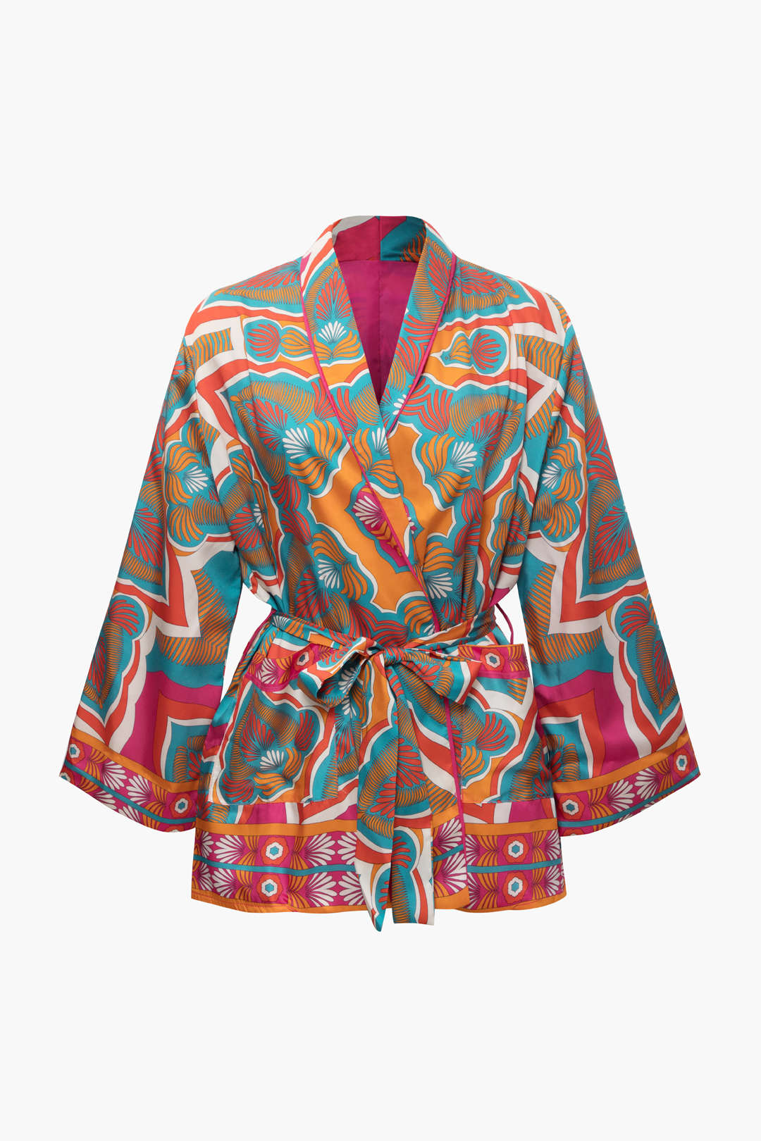 Chic Printed Tie Waist Blouse for Y2K Fashion Lovers - Perfect for Coquette Aesthetic Outfits