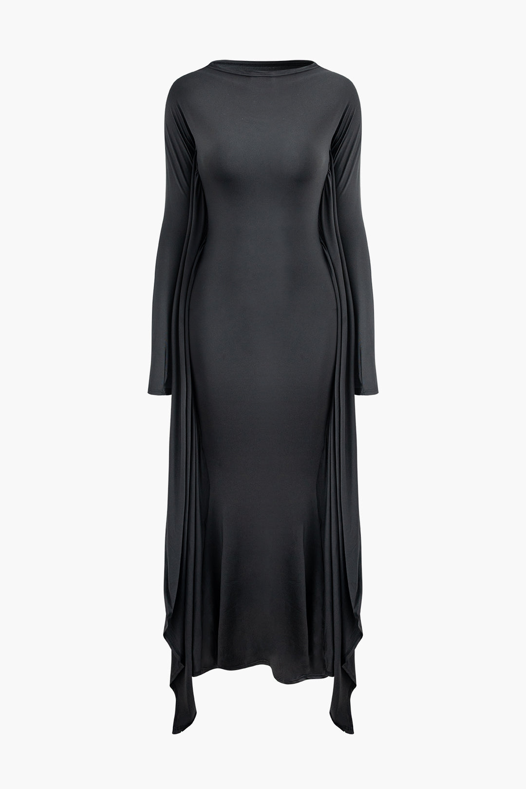 Chic Solid Batwing Sleeve Maxi Dress for Effortless Y2K Style and Coquette Aesthetic