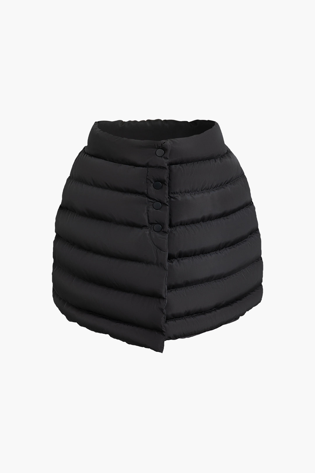 Chic Solid Button-Up Puffer Mini Skirt for Y2K Aesthetic and Coquette Style Outfits