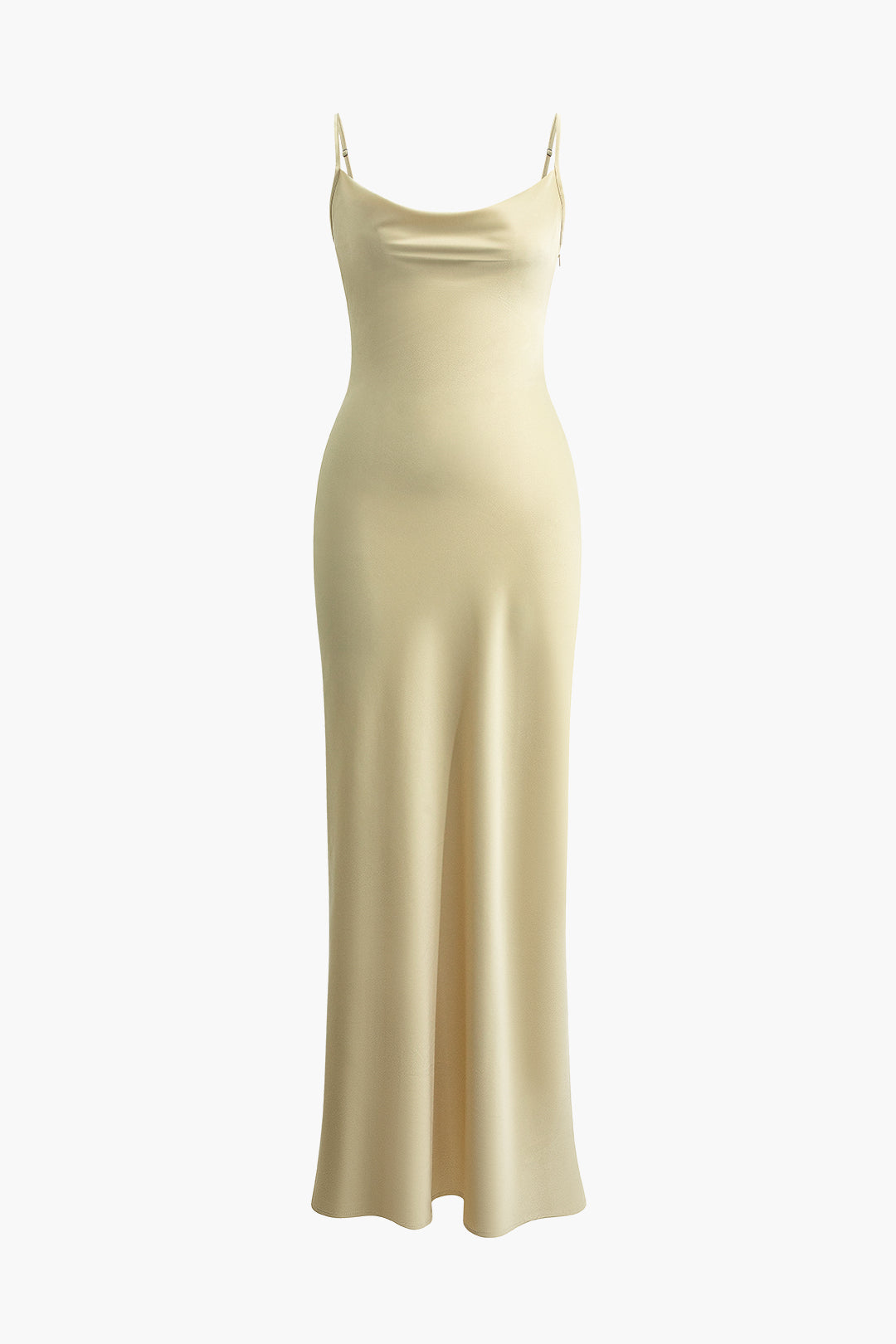 Chic Solid Cowl Neck Strap Maxi Dress for Effortless Y2K Style and Aesthetic Outfits