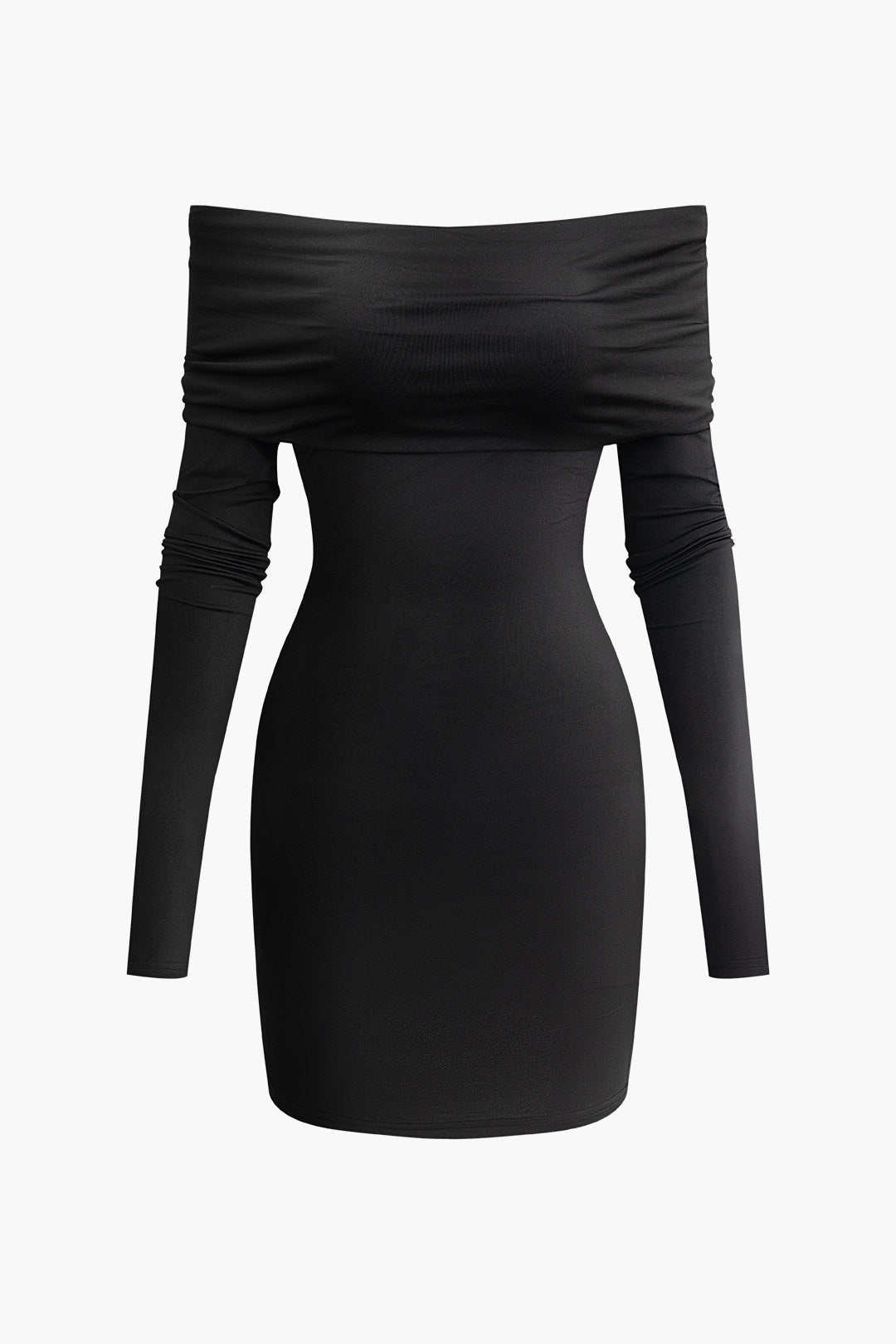 Chic Solid Ruched Off Shoulder Wrap Mini Dress for Y2K Fashion and Coquette Aesthetic