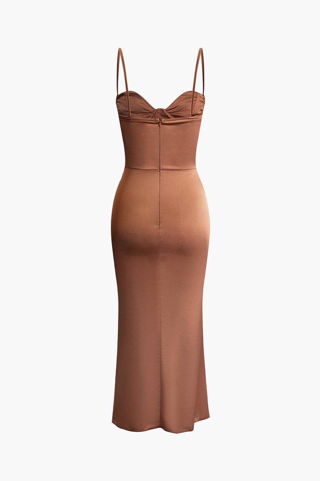 Chic Solid Ruched Slip Midi Dress for Effortless Y2K Aesthetic Style and Comfort