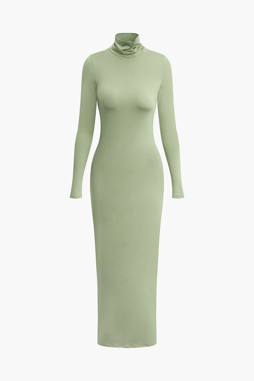 Chic Solid Turtleneck Long Sleeve Maxi Dress for Effortless Y2K Style and Coquette Aesthetic