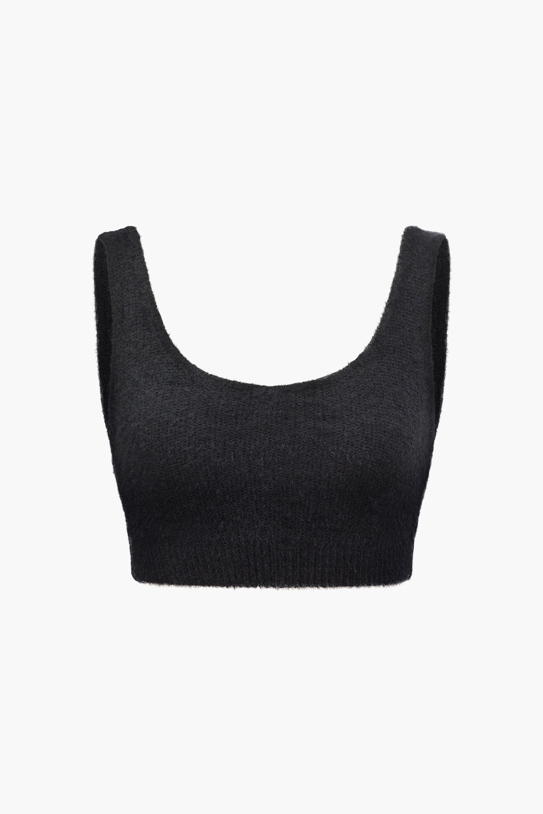 Chic Solid U Neck Knit Tank Top for Y2K Aesthetic and Coquette Style Outfits