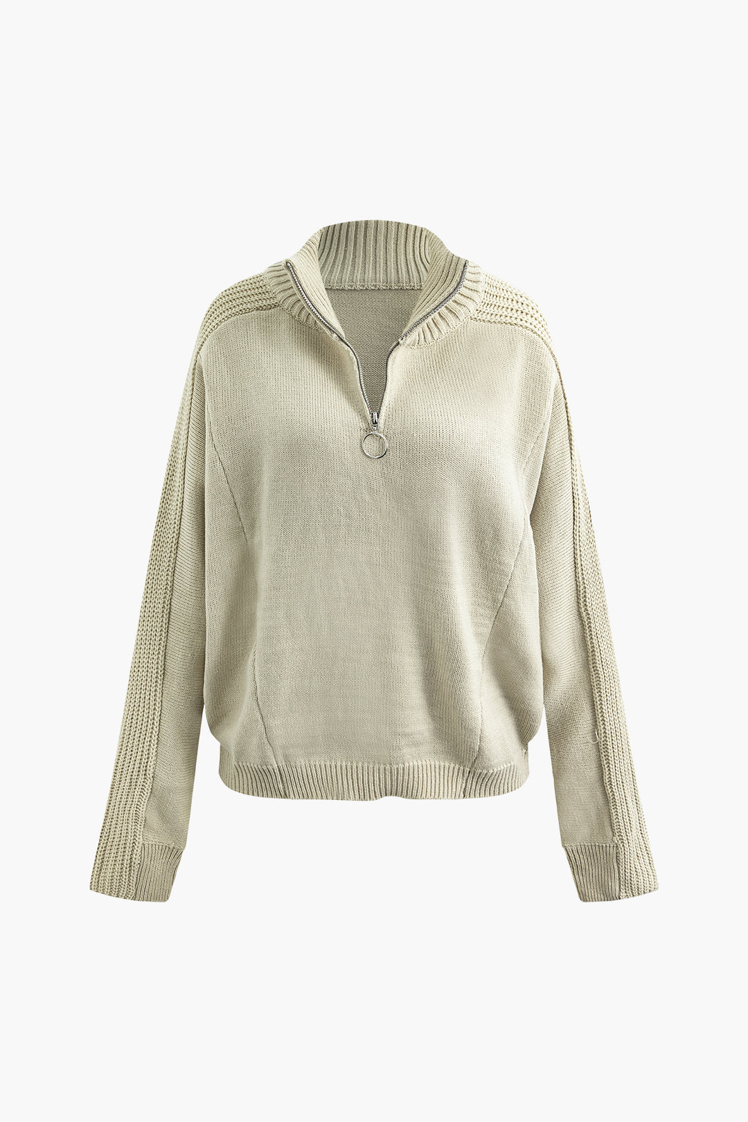 Chic Stand Collar Zip Up Knit Sweater for Y2K Fashion Lovers and Cozy Aesthetic Outfits