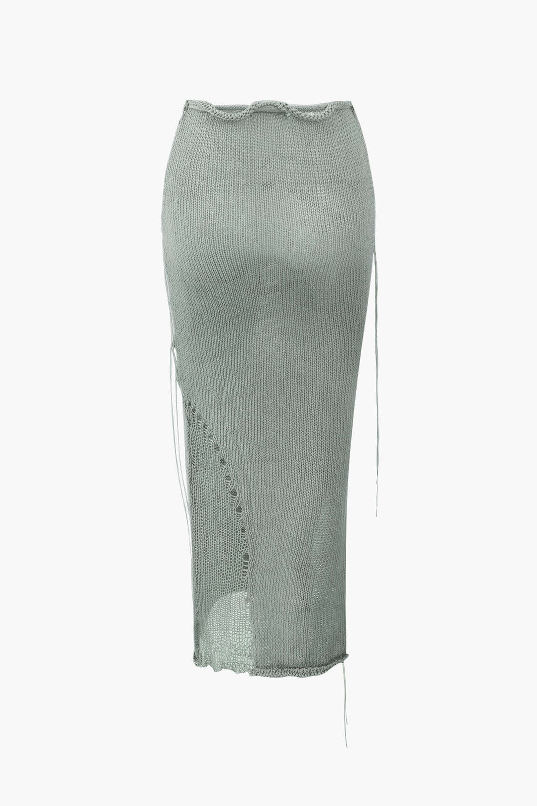 Chic Tie Waist Knit Slit Skirt for Y2K Fashion Lovers - Perfect for Coquette Aesthetic