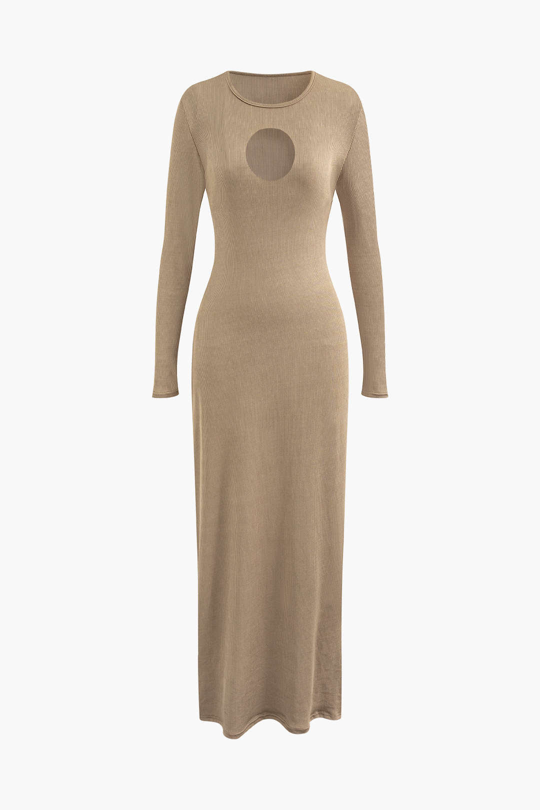 Chic Y2K Cut Out Long Sleeve Maxi Dress for Effortless Coquette Aesthetic Style