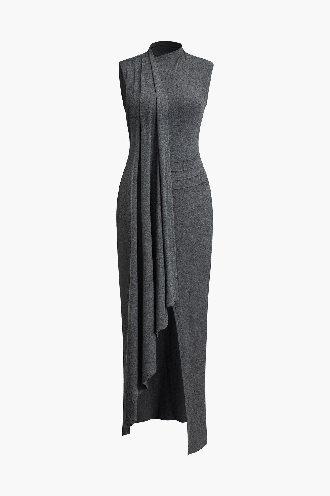 Chic Y2K Slit Mock Neck Sleeveless Maxi Dress for Effortless Coquette Aesthetic Style