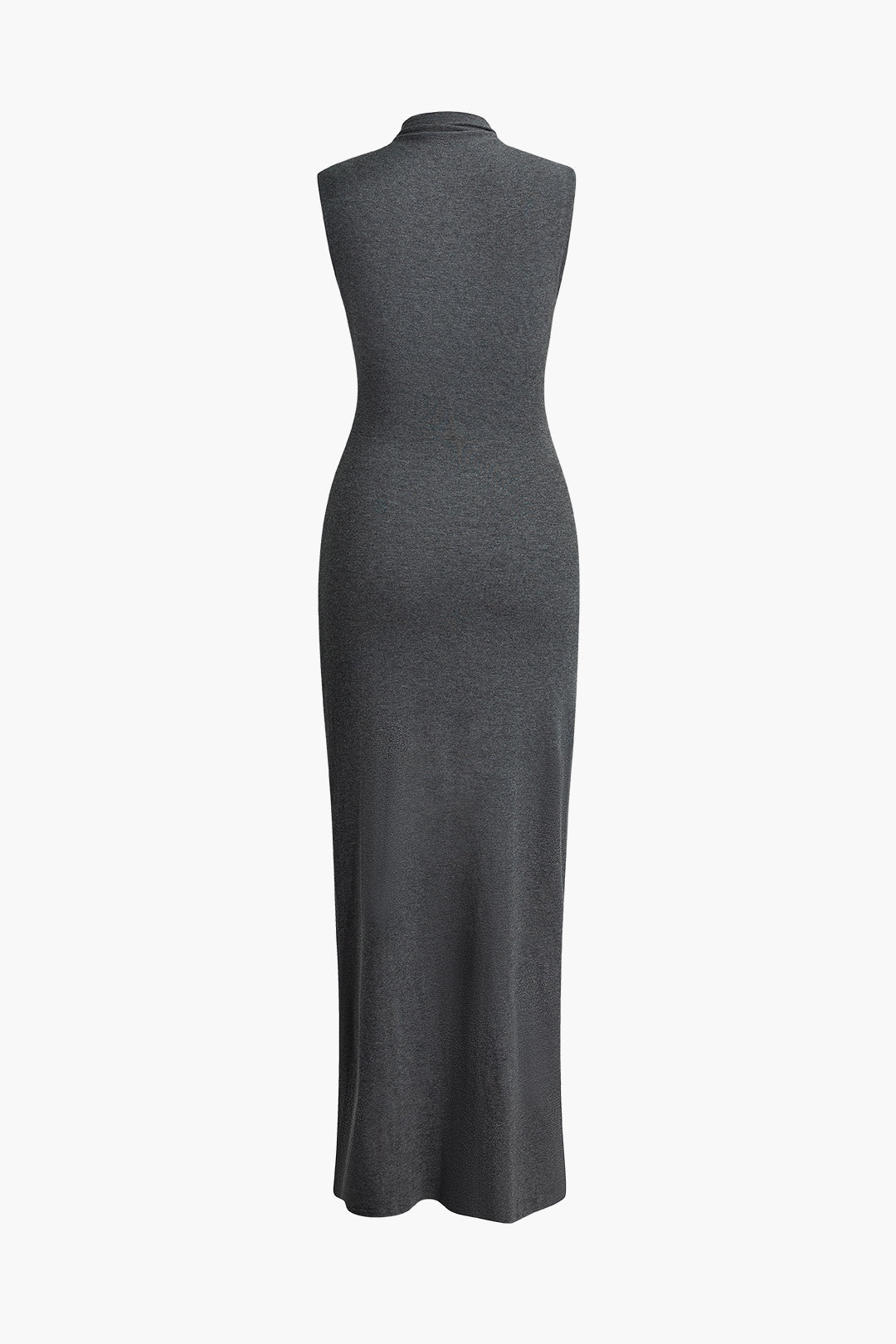 Chic Y2K Slit Mock Neck Sleeveless Maxi Dress for Effortless Coquette Aesthetic Style