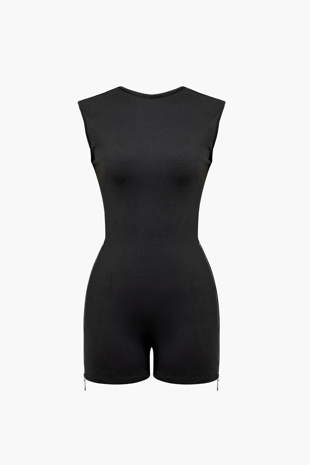 Chic Zipper Backless Romper for Y2K Fashion Lovers - Trendy Coquette Aesthetic Style