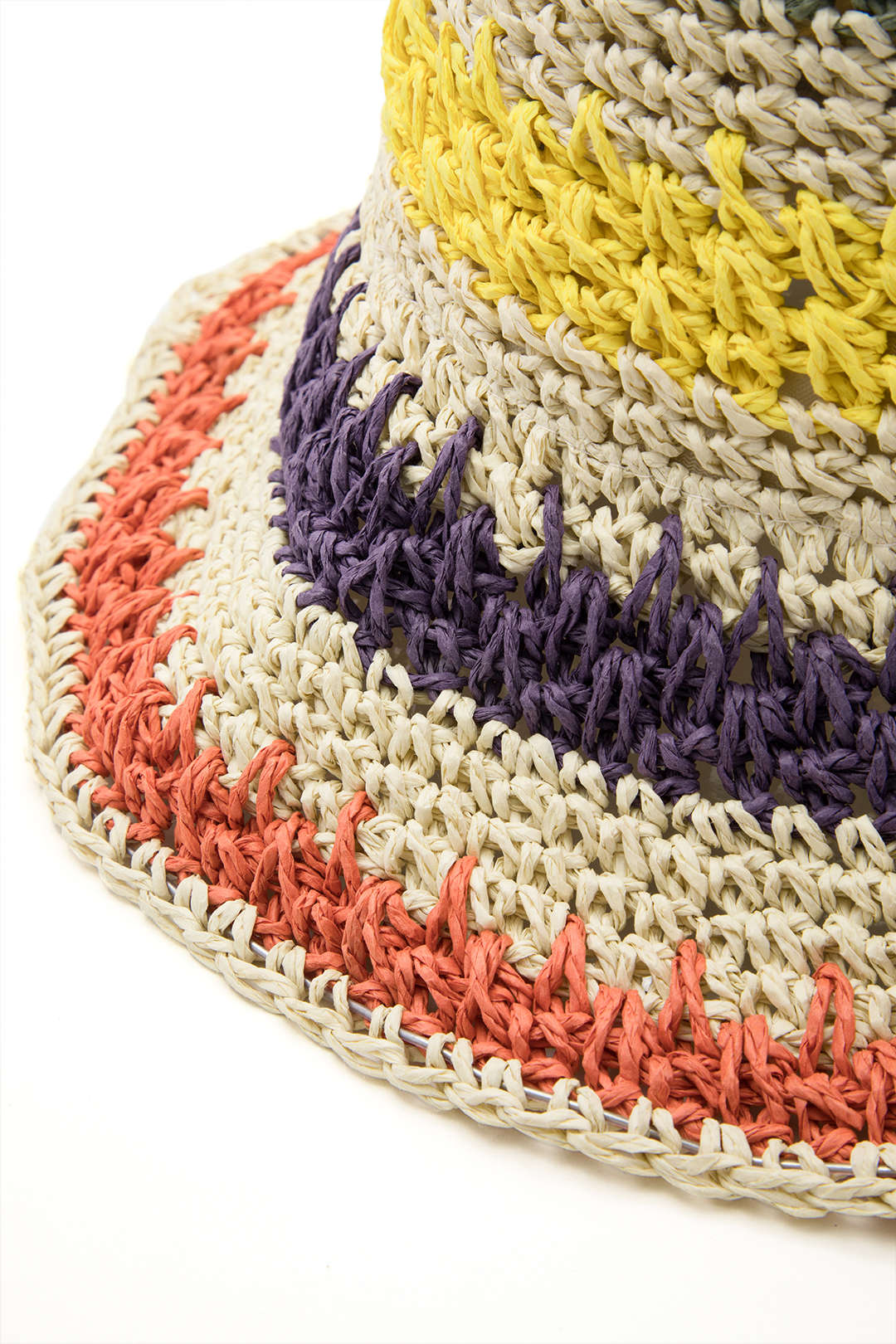 Color Block Crochet Knit Bucket Hat - Y2K Aesthetic Accessory for Trendy Outfits