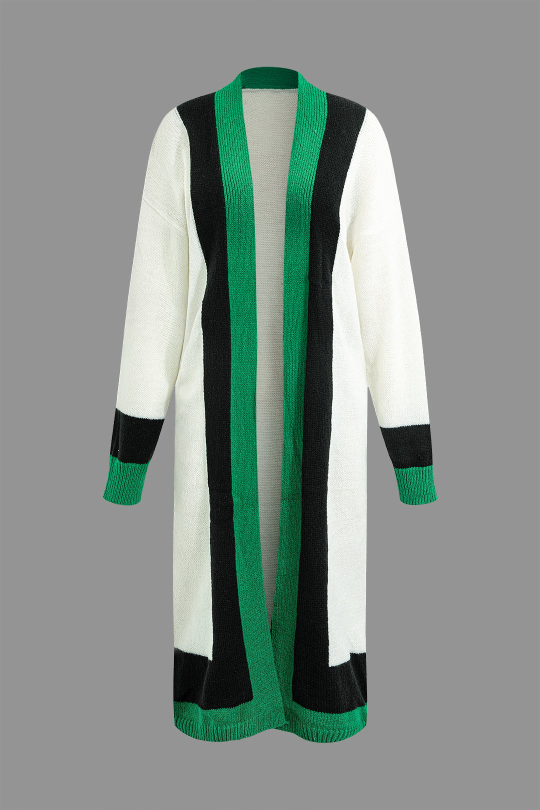 Color Block Knit Coat - Y2K Aesthetic Outerwear for Cozy and Stylish Looks