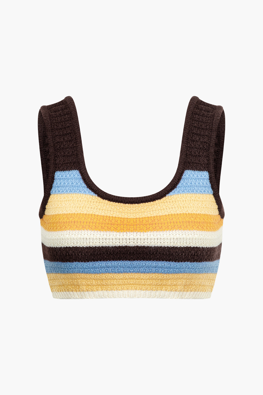 Color Block Stripe Knit Crop Top - Y2K Aesthetic Cute Top for Trendy Outfits