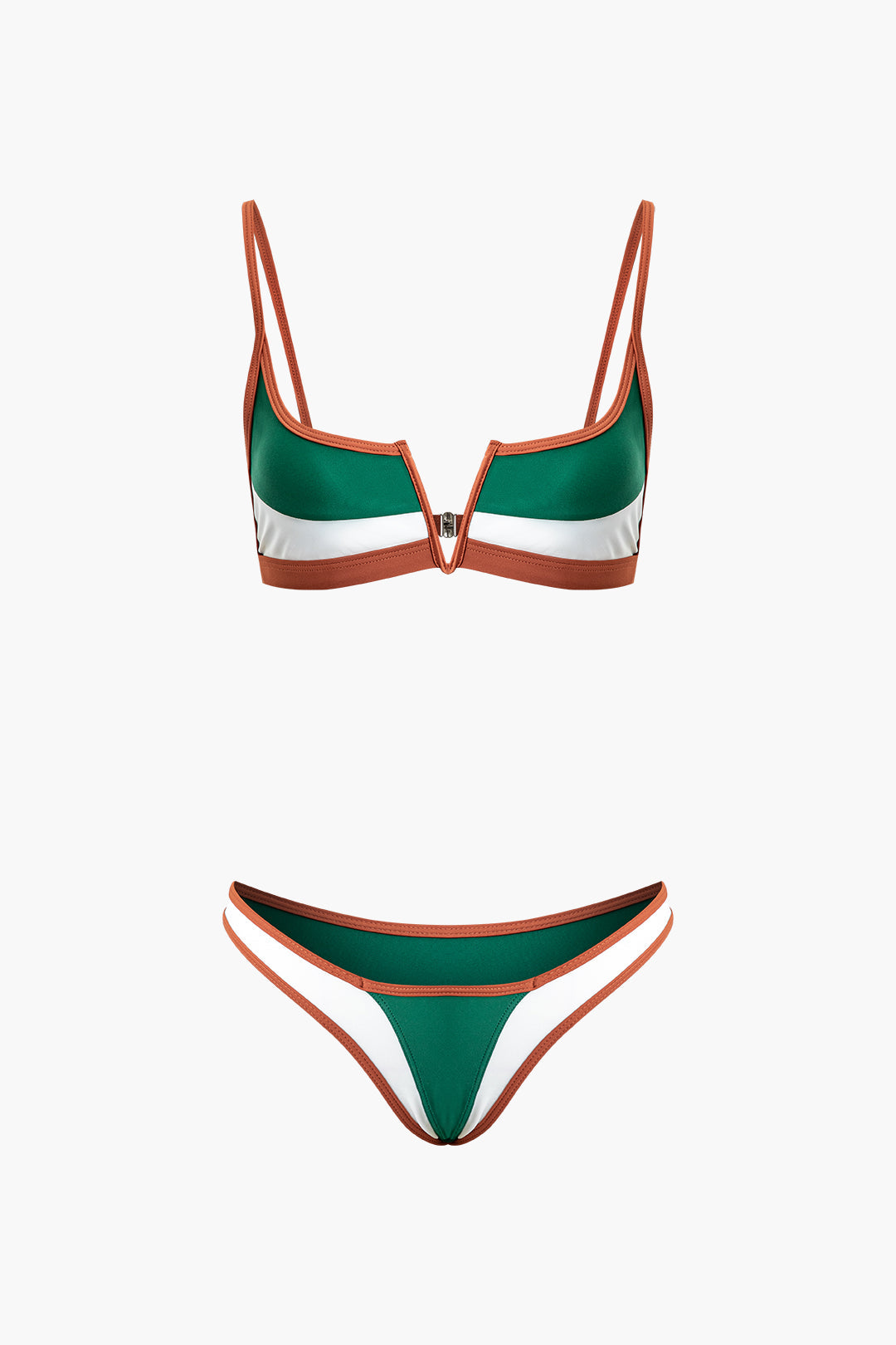 Color Block Y2K Bikini Swimsuit - Trendy Retro Swimwear for Summer Aesthetic Vibes