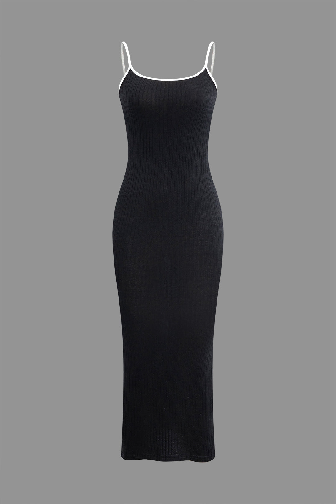 Contrast Trim Slip Midi Dress - Y2K Aesthetic Fashion for Effortless Coquette Style