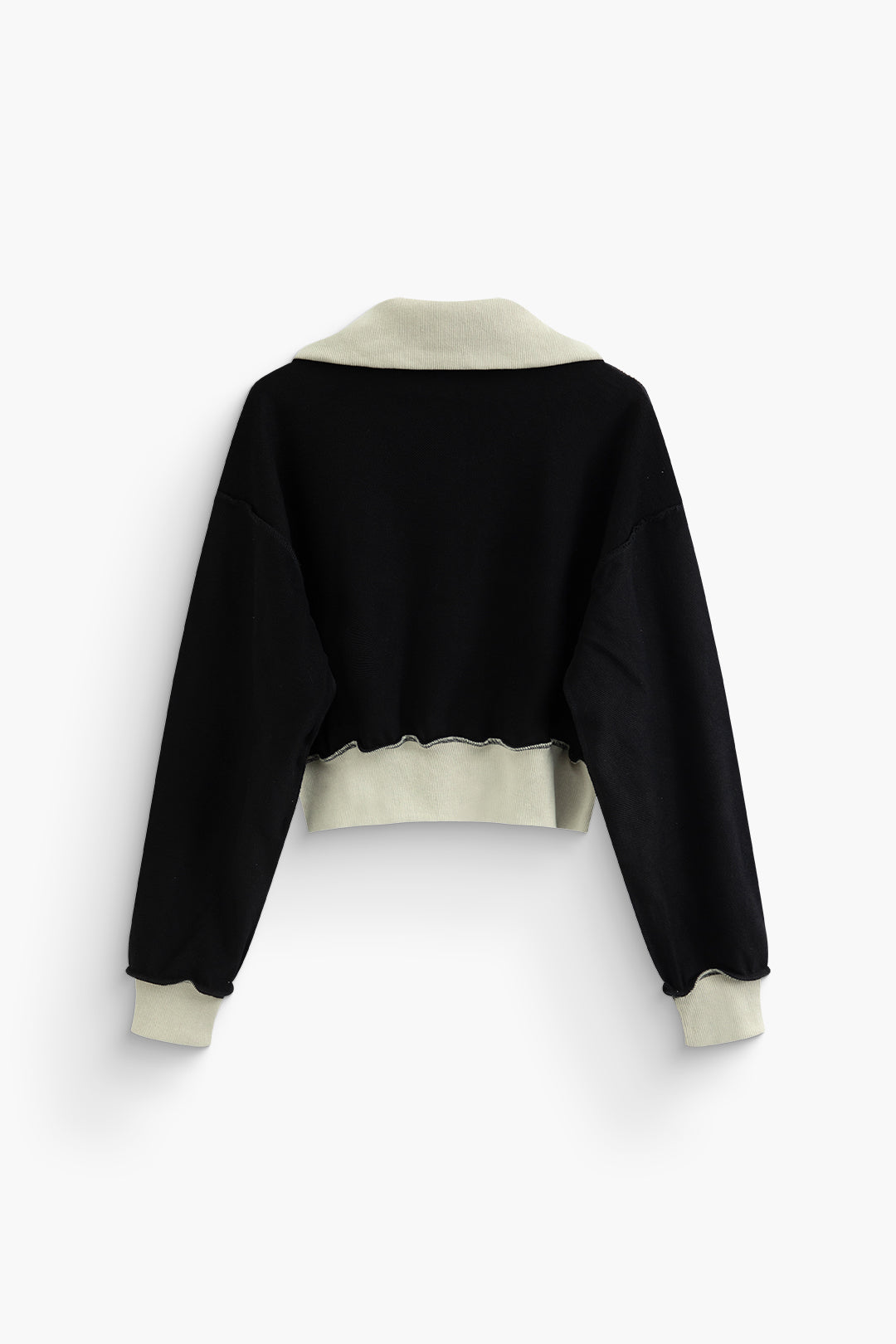 Contrast Trim Zip Up Crop Jacket - Y2K Aesthetic Outerwear for Trendy Outfits