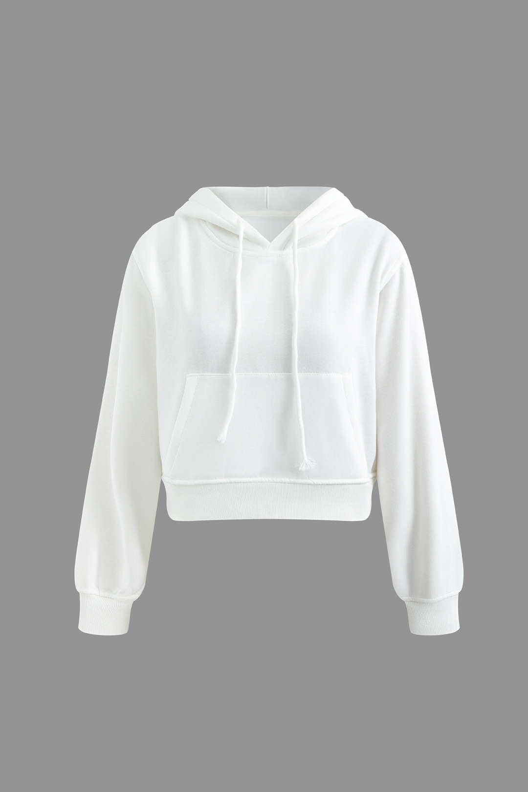 Coquette Aesthetic Solid Long Sleeve Drawstring Pocket Hoodie for Y2K Fashion Lovers