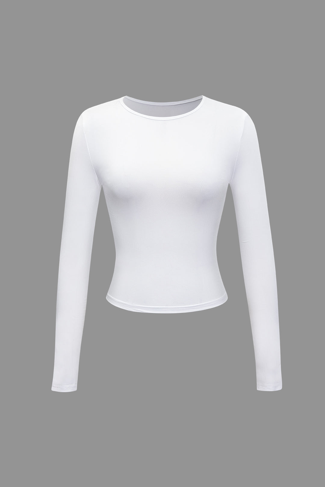 Coquette Aesthetic Solid Round Neck Long Sleeve Top - Y2K Fashion Essential for Cute Outfits