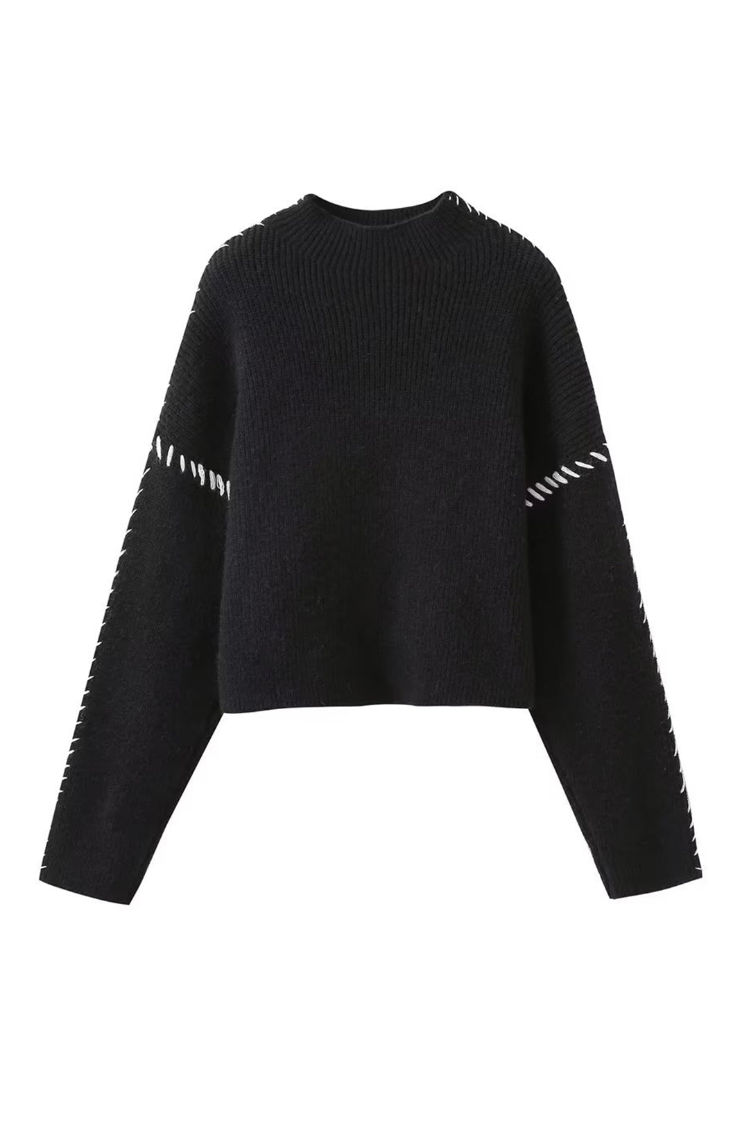 Coquette Aesthetic Whipstitching Turtleneck Long Sleeve Sweater for Y2K Fashion Lovers