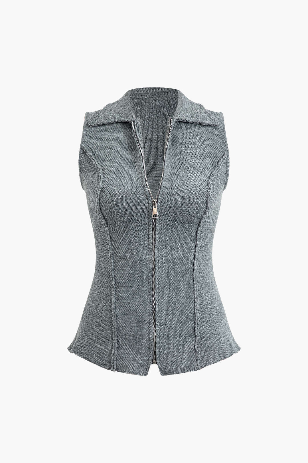 Coquette Aesthetic Zip Up Knit Vest - Y2K Fashion Layering Essential for Cute Outfits