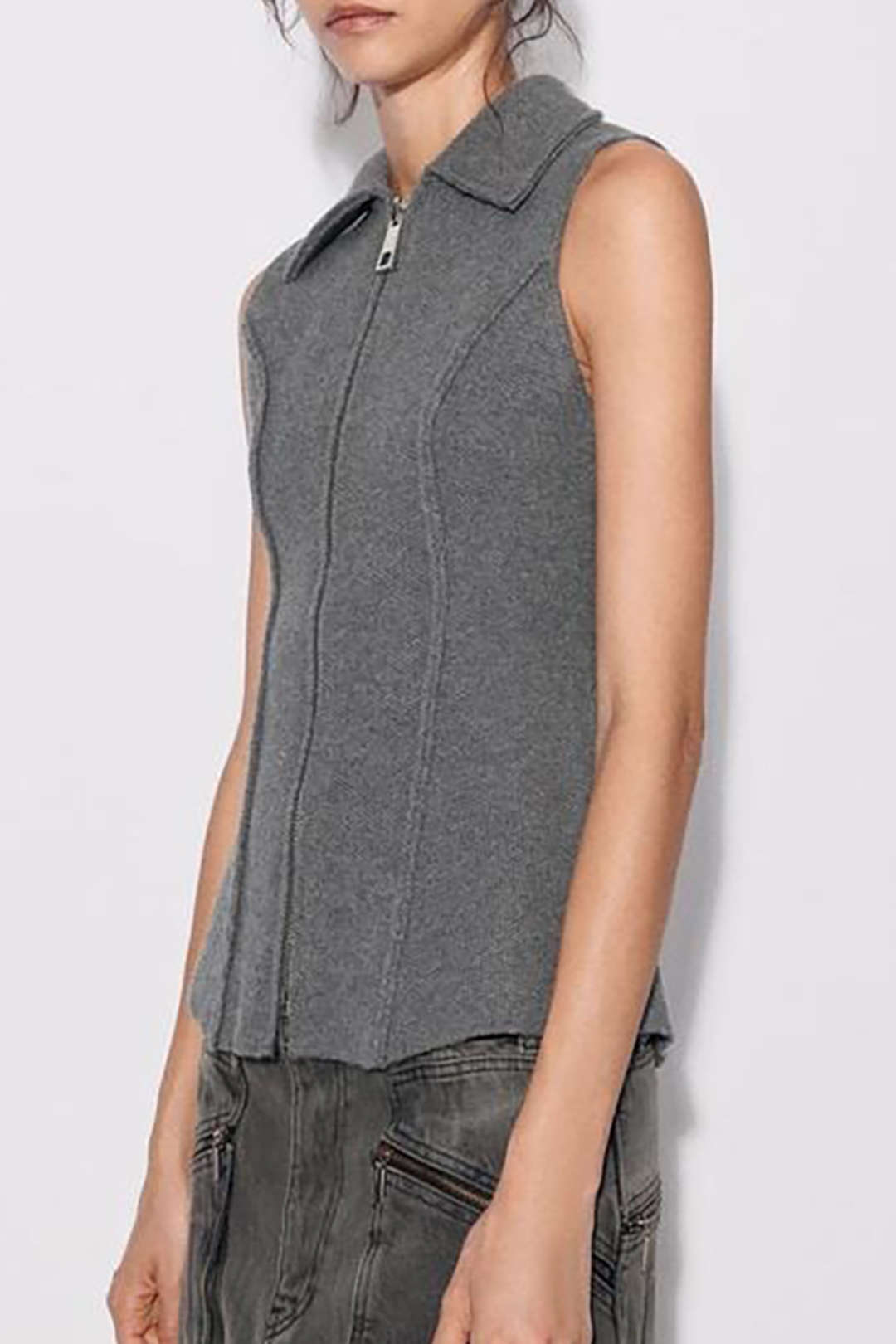 Coquette Aesthetic Zip Up Knit Vest - Y2K Fashion Layering Essential for Cute Outfits