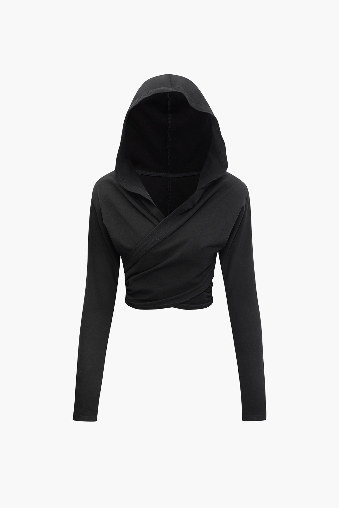 Coquette Style Cross Hooded Long Sleeve Crop Top - Y2K Aesthetic Cute Top for Trendy Looks