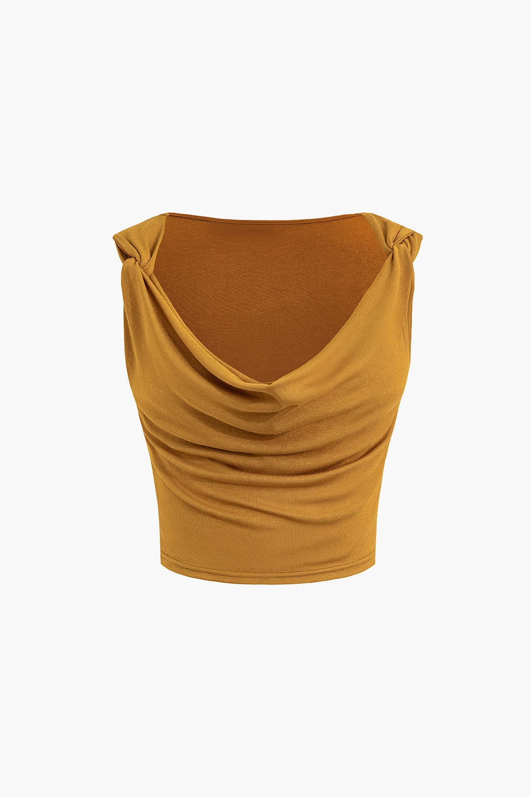 Cowl Neck Twist Strap Crop Top - Y2K Aesthetic Cute Top for Stylish Outfits