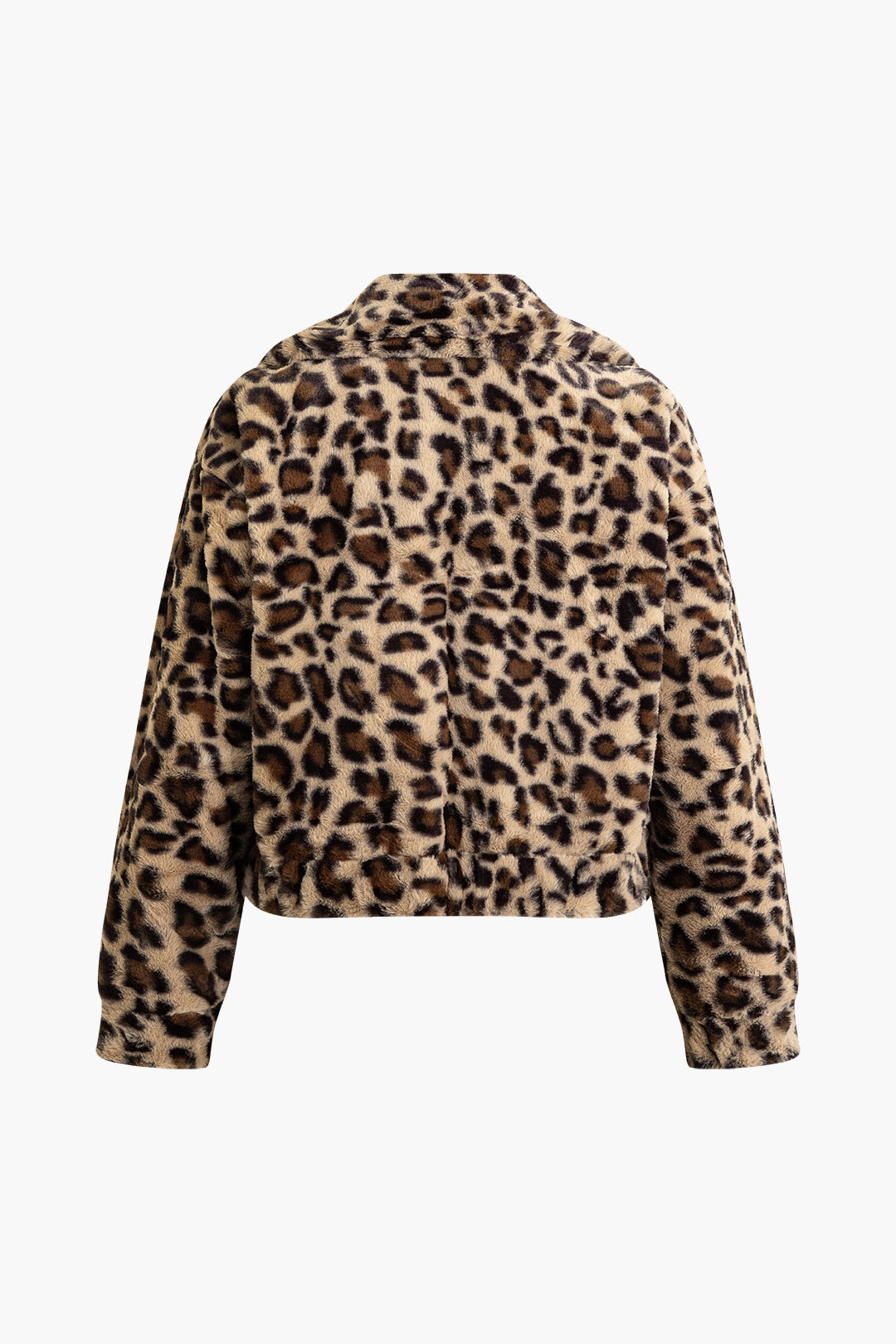 Cozy Leopard Print Fleece Zipper Coat for Y2K Fashion Lovers