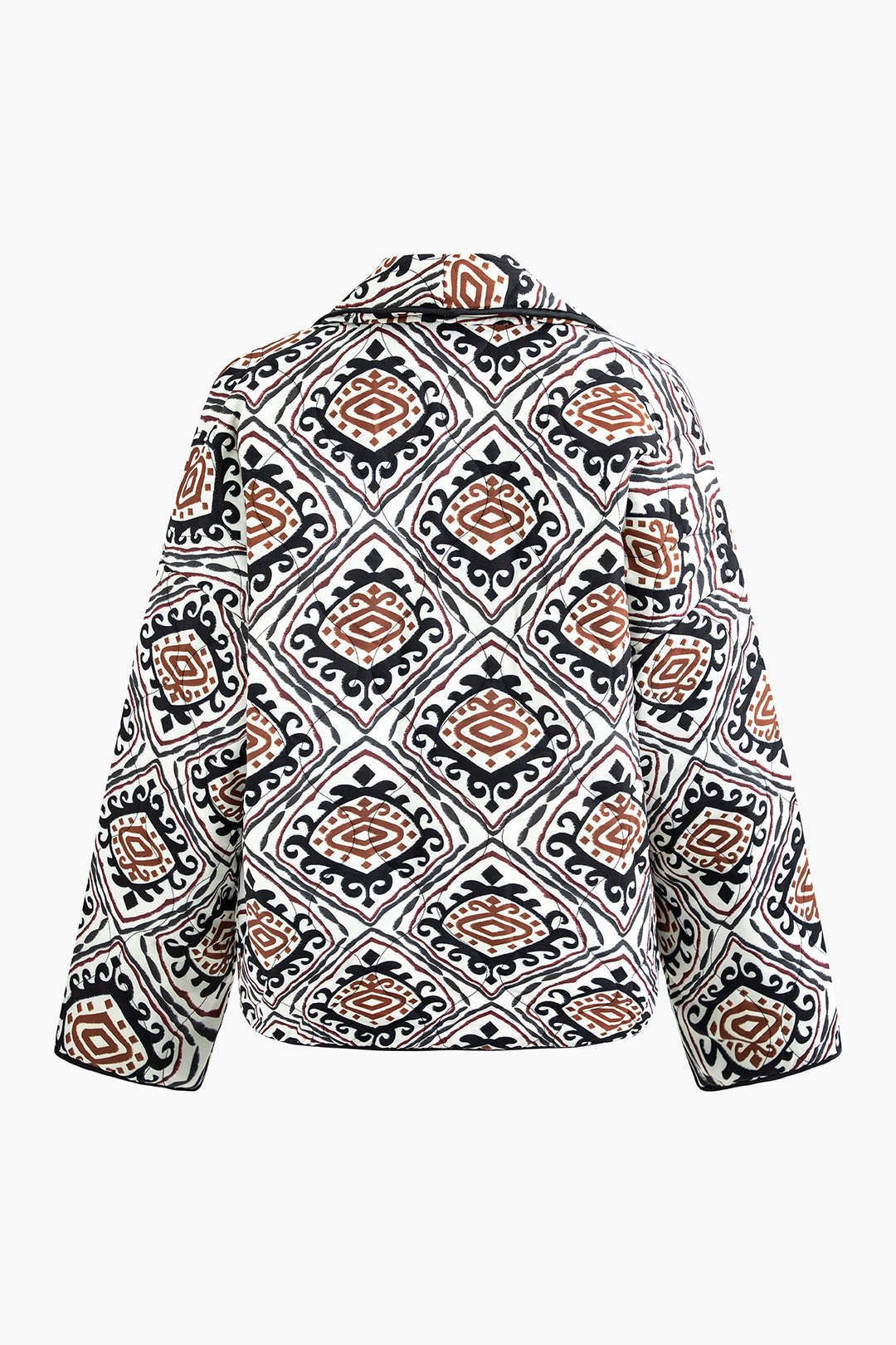 Cozy Printed Pocket Puffer Coat for Y2K Aesthetic and Grunge Style Outfits