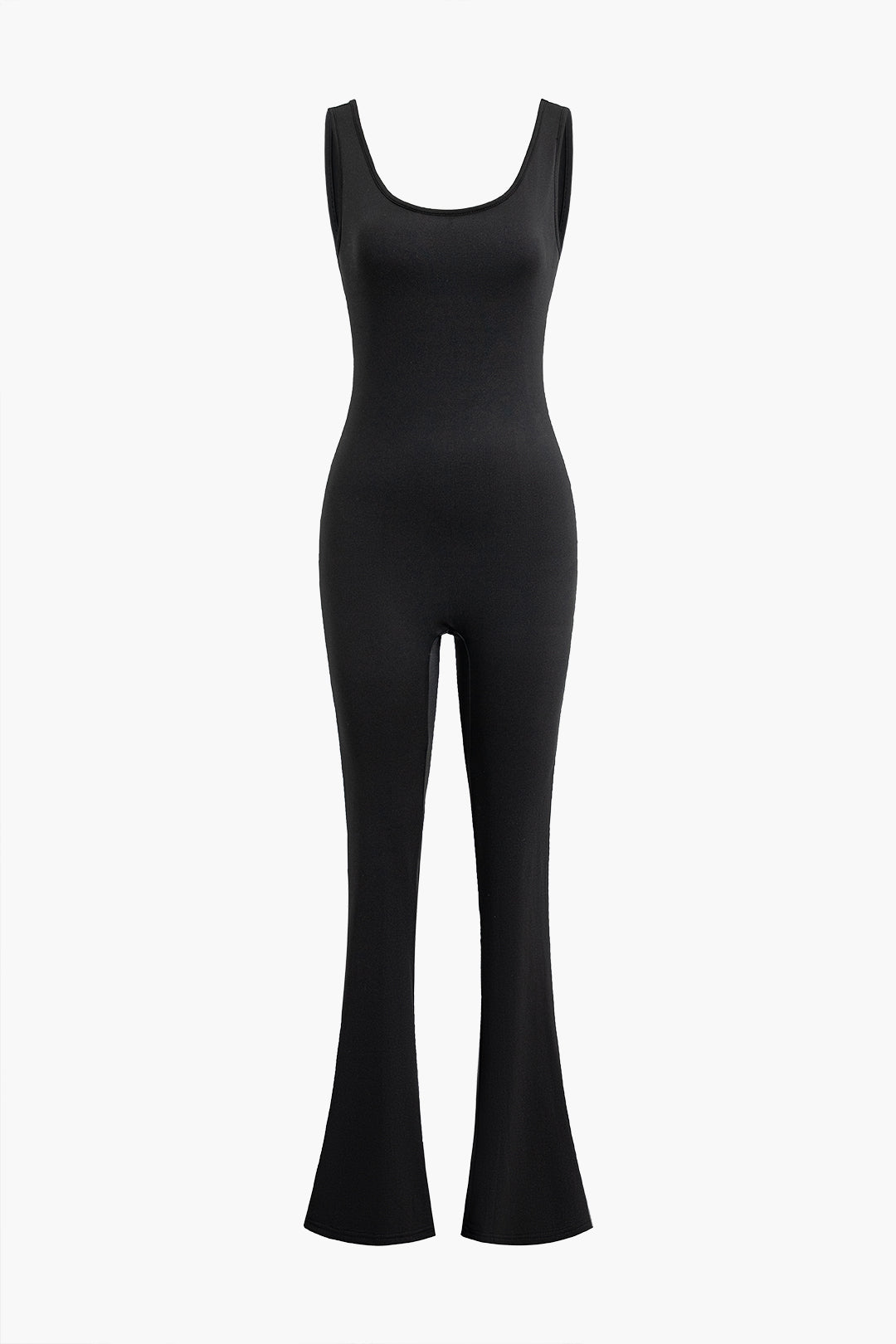 Cut Out Ruched Sleeveless Flare Leg Jumpsuit - Y2K Aesthetic Fashion Statement Piece