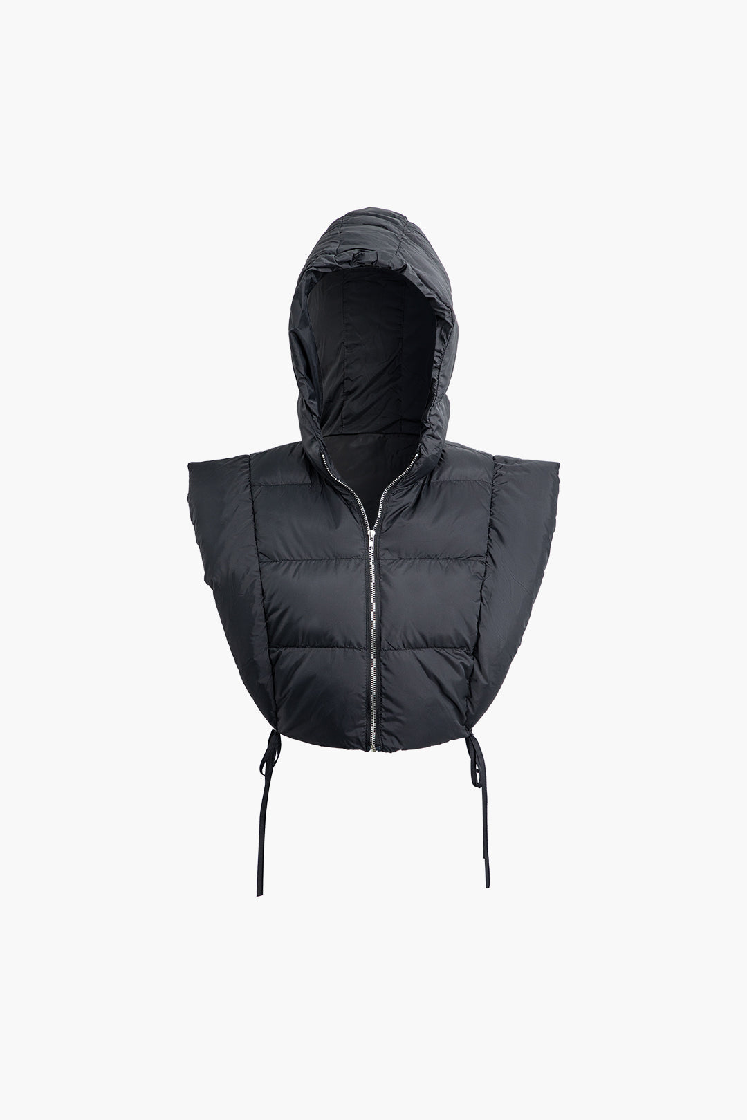 Cut-Out Side Tie Zipper Hooded Puffer Jacket - Y2K Aesthetic Outerwear for Trendy Looks