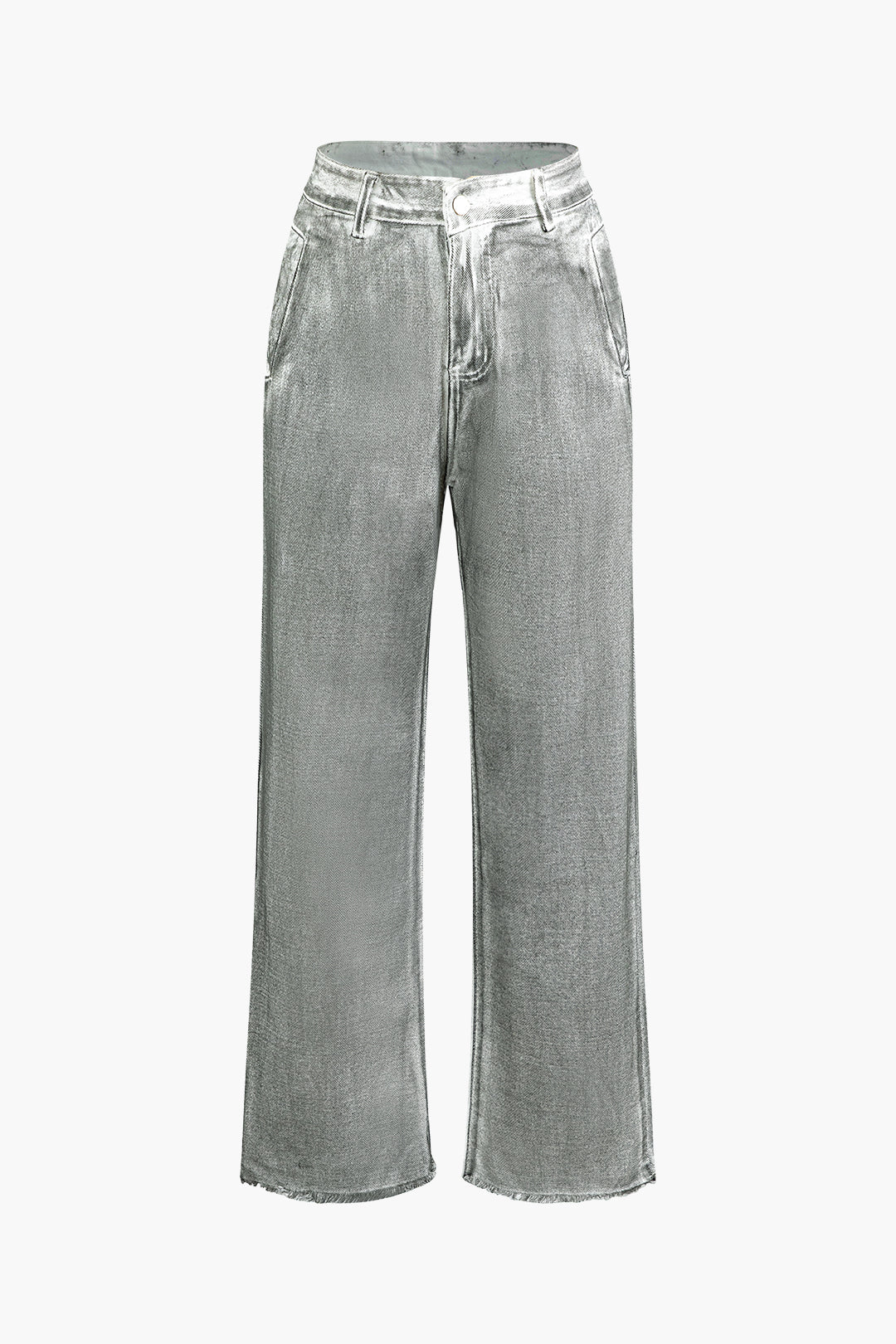 Distressed Frayed Hem Straight Leg Jeans for Y2K Aesthetic and Grunge Style Outfits